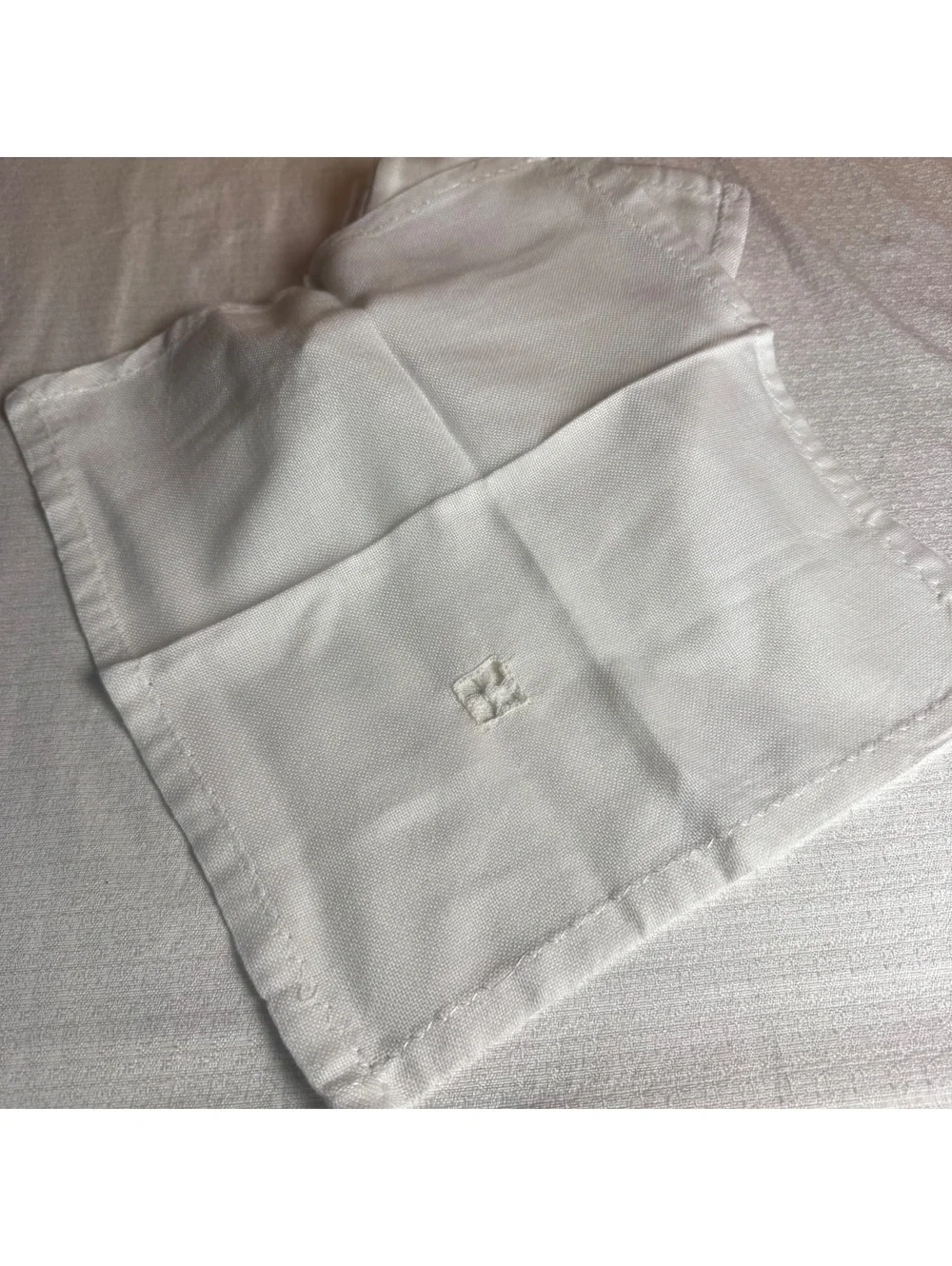 Vintage Set of 8 Handmade White Cotton Napkins Trim Embroidered Table Linens